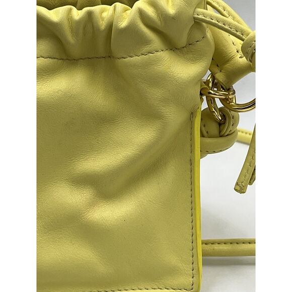 Yuzefi Mini Bom Lemon Yellow Crossbody Leather Shoulder Bag Runway Designer - Picture 13 of 14